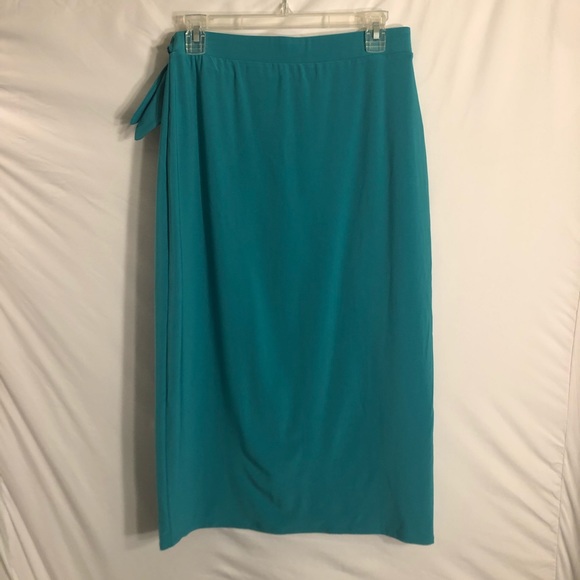 ♥️ NWOT Roz & Ali Faux Wrap Midi Skirt - Picture 4 of 5